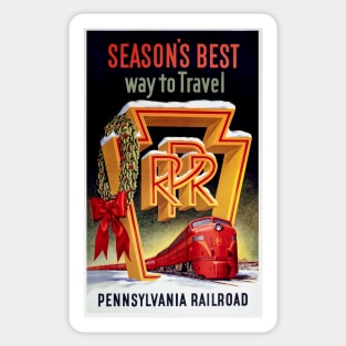 Beautifully Restored Vintage Pennsylvania Railroad Print: Season's Best Way To Travel Sticker